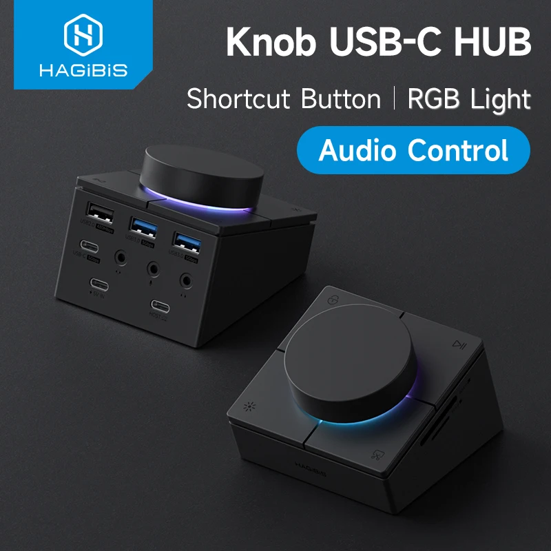 Hagibis Usb C Hub With Shortcut Buttons And Volume Adjustment_voghion.com