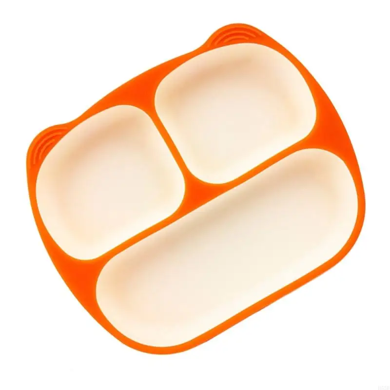 H55E Unbreakable Divided Baby Plates Tablewares With Strong Suction For Easy Feeding
