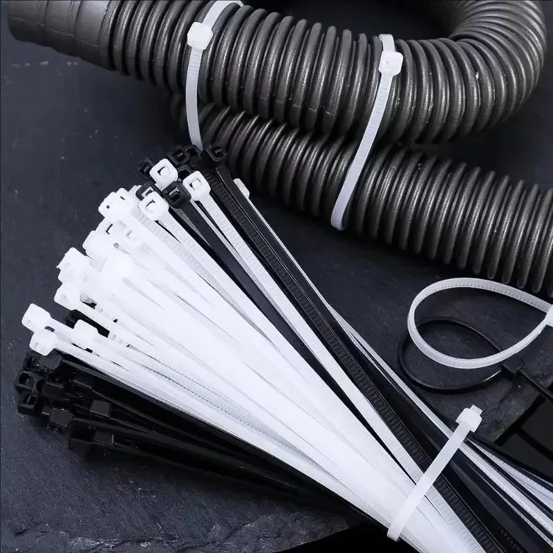 500-100Pcs Cable Tie Cable Binder Plastic Ties Outdoor Resistant Zip Ties Multi-Purpose Self-Locking Wraps Management Bundles 3