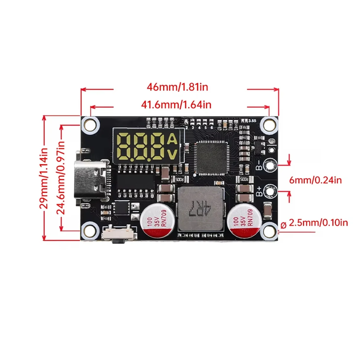 (선물 아이디어) 45W 2-6S 고속 충전 모바일 전원 모듈 PD QC 급속 충전기 DIY 회로 기판은 리튬 배터리 Type-C를 지원합니다.