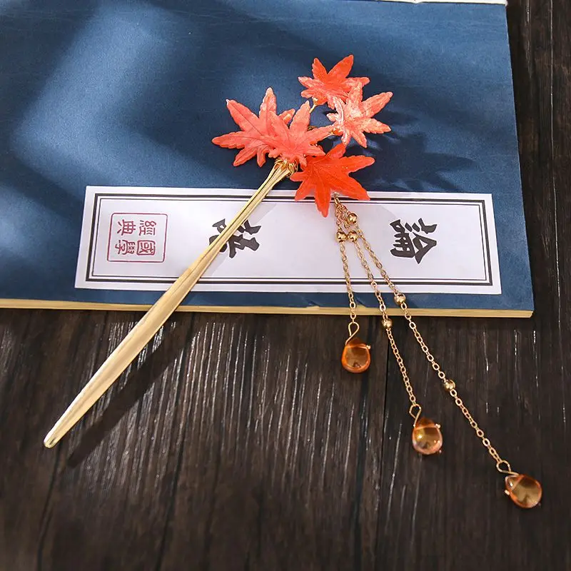 Maple Leaf Metal Hair Stick Hair Accessories for Women Hanfu Hair Clip