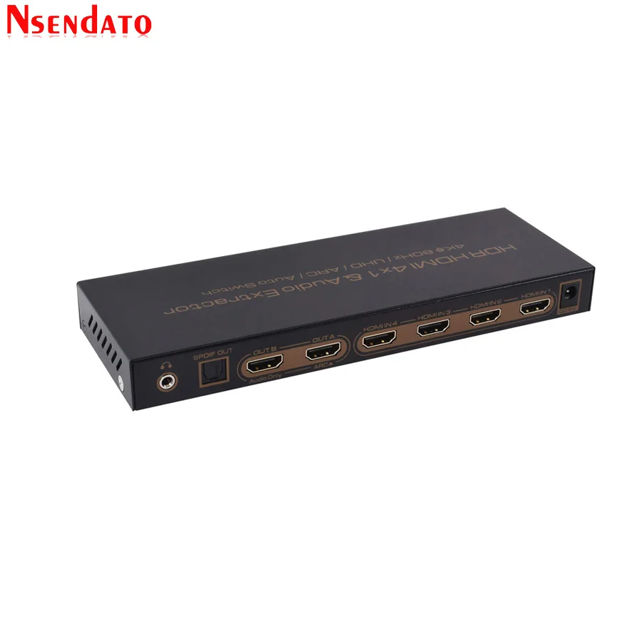 4K 60Hz HDR HDMI Splitter 4X1 Audio Extractor For DTS Dolby ARC SPDIF EDID 4 In 1 Out HDMI Switch Switcher Adapter For PC TV PS4
