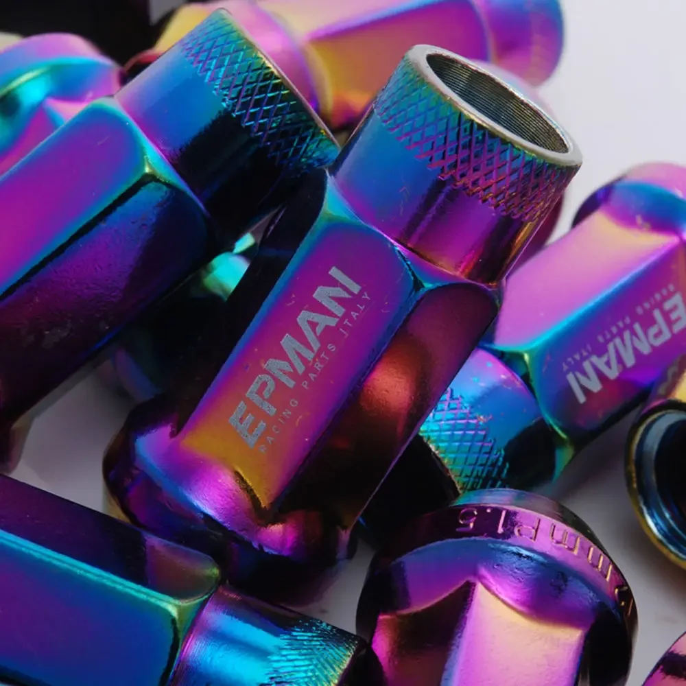 Wheel Lug Bolts,EPMAN MT V48 Auto Steel Acorn Rim Extended Open End Wheel Racing Lug Nuts With One Key M12X1.5 Or M12X1.25 20pcs EPNUTV48