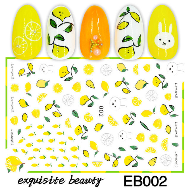 Stickers for Nails Summer Fashion Sticker Sweet Fruit Cherry Design Nail Art Decorations  Foil Wrap Manicure Accessories