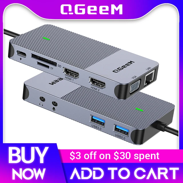 USB-C ハブ QGeeM 9in-2 デュアル4k TypeC HDMI