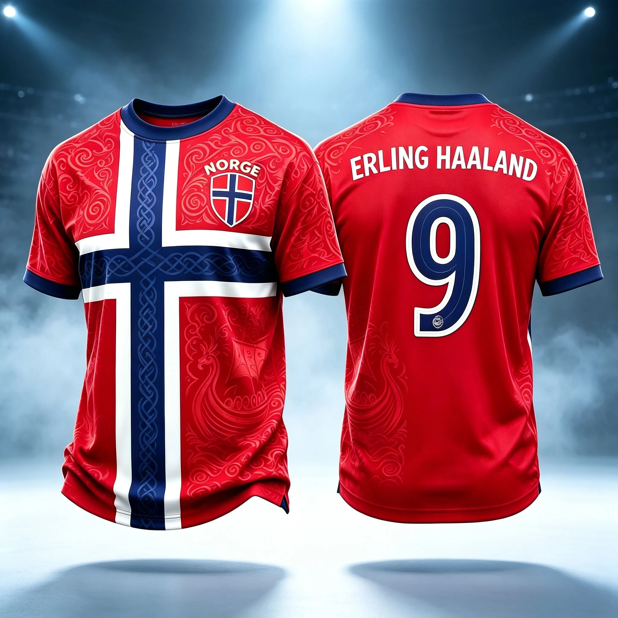2026 Norwegen-Stil HAALAND Fußballtrikot für Herren und Damen Sommer-Sport-Oversize-T-Shirt Atmungsaktive Schnelltrocknende Streetwear-Kleidung