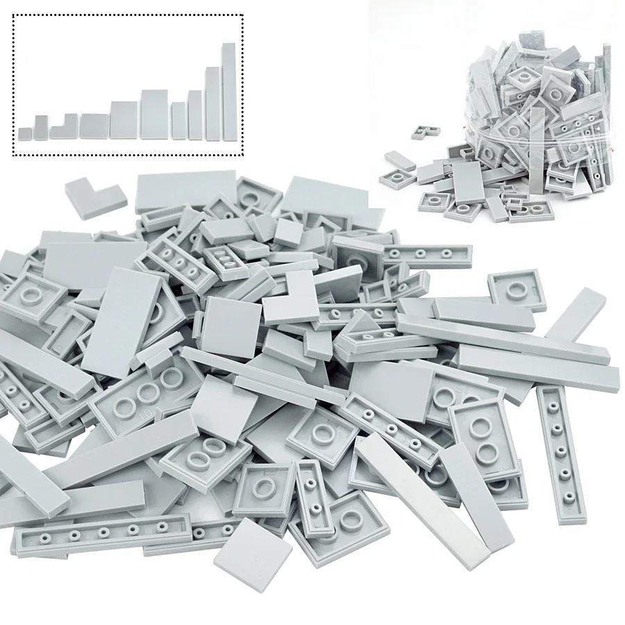 DIY Model Smooth Thin Building Blocks 150PCS Multicolour Toy Parts Bulk Figures Flat Tile Educational Children Toys Gift Leduo 3