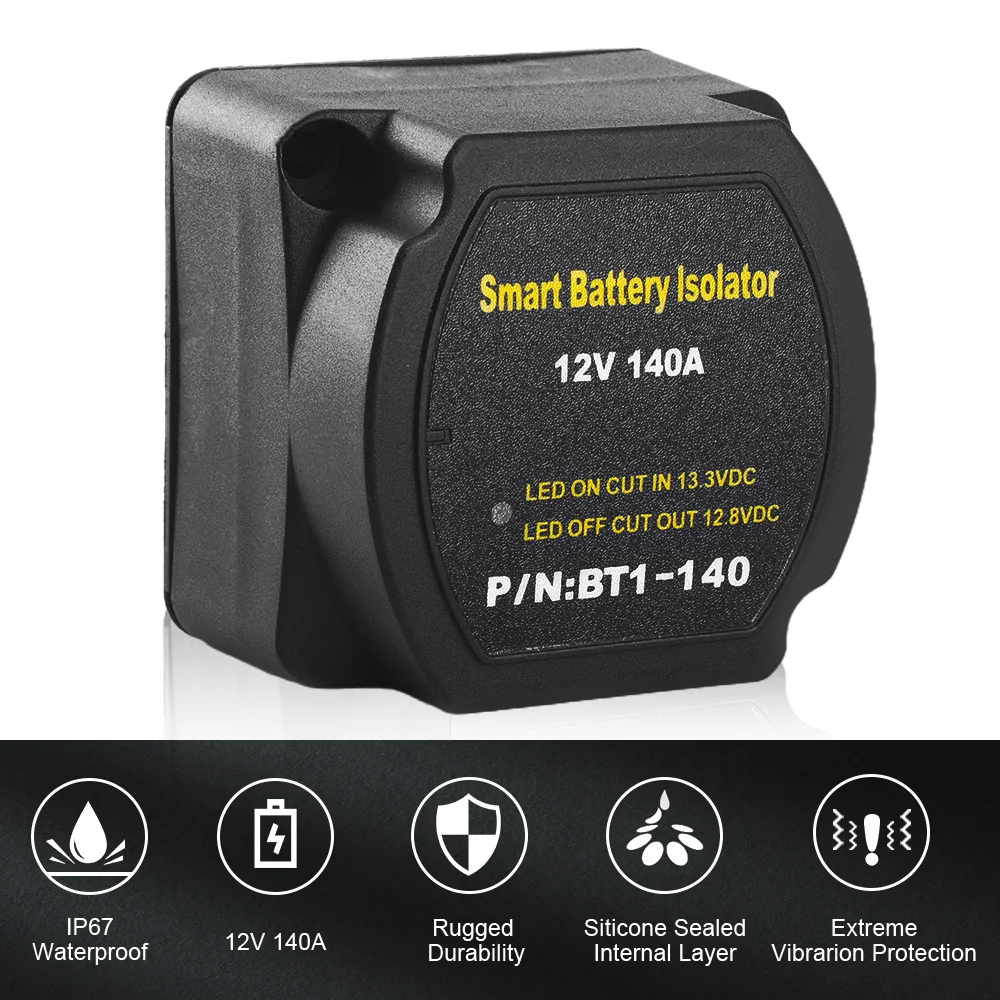 12V 140 Amp Relè Sensibile Alla Tensione Doppia Batteria Smart Isolator Vsr Smart Switch Per Auto Atv Utv Barche Camper Truc