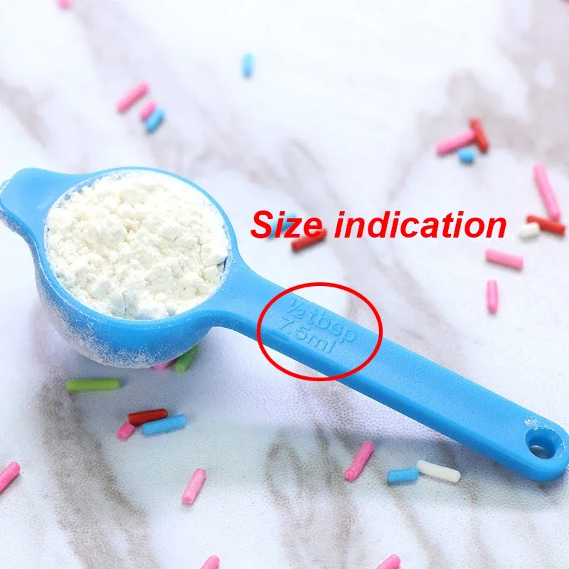 6-piece of Graduated Rainbow Measuring Spoons Plastic Measuring Spoons Kitchen Stackable Combination Cup Baking Tools