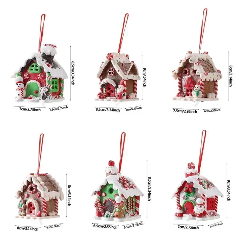 Gingerbread Small House Pendant Creative Christmas Hanging Ornament for Festive Decor