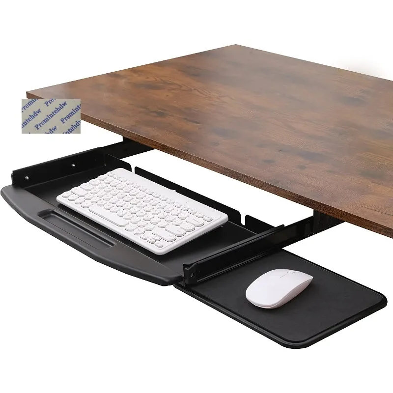 Puxe a Bandeja do Teclado com a Plataforma Giratória 360 do Rato Metal de Aço sob a Mesa Preto e Cinza Resistente pc