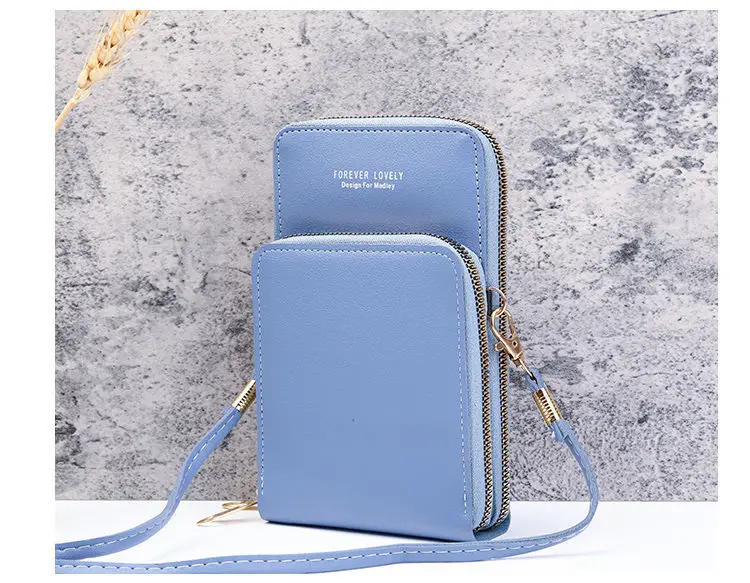 Nová taška na mobilní telefon pro ženy – Módní brašna s dotykovou obrazovkou Small Messenger Bags Card Velká kapacita