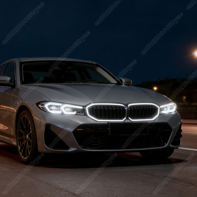 BMW 3 시리즈 G20 2023 2024 2025 차량용 프론트 범퍼 싱글 라인 스타일 조명 라디에이터 커버 레이싱 에어 인테이크 그릴 키트
