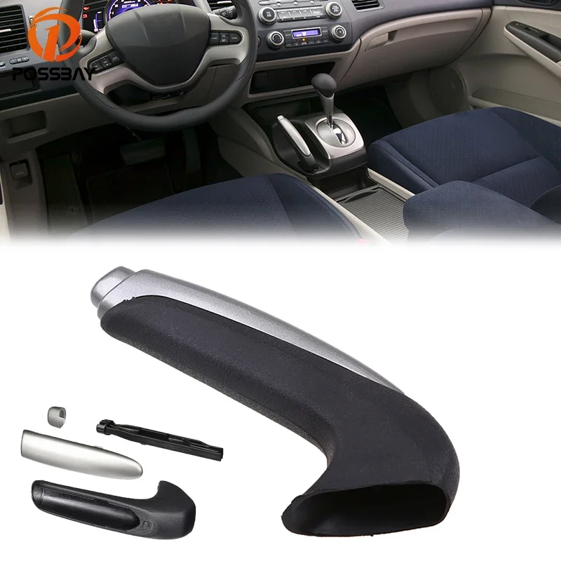 POSSBAY Car Handle Grip Covers for Honda Civic Sedan 2006 2007 2008 2009 2010 2011 Parking Hand Brake Handle Sleeve Protector