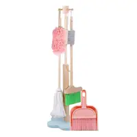 Wooden Cleaning Toys Set Detachable Cleaning Tool Includes Broom Mop Wooden Detachable Housekeeping Broom Dustpan Duster Brush 1