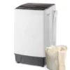 Full-Automatic Top Load Portable Compact Laundry Washer, Spin with Drain Pump, 10 Programs, 8 Water Levels, LED Display. 1