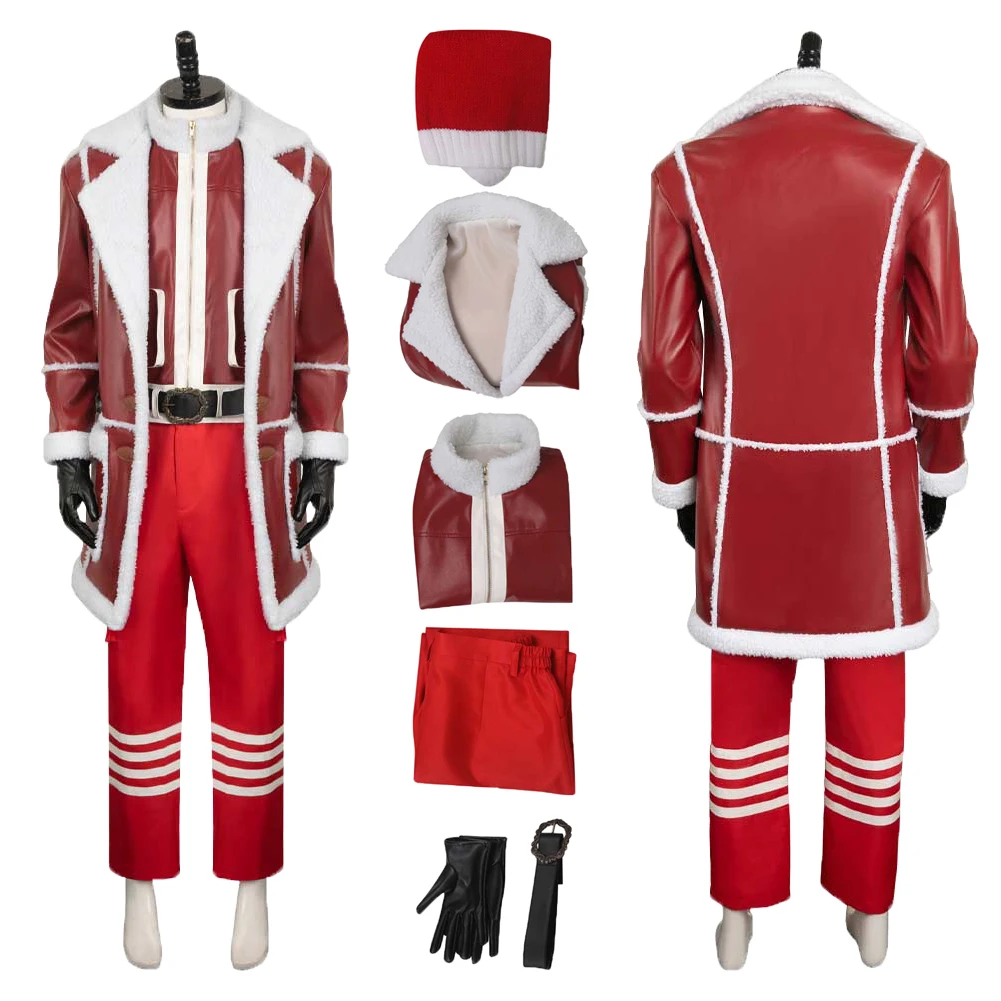 

Movie Red One Cos Santa Claus Cosplay Costume Outfit Fantasy Coat Shirt Pants Halloween Carnival Suit Accessory For Men Roleplay