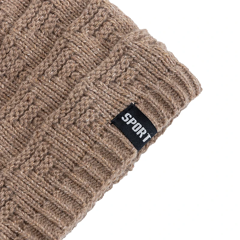 Unisex Fashion Beanie Hat Plush Fur Lined Hats For Men Women Keep Warm Knitted Hat Fashion Solid Ski Sports Winter Cap