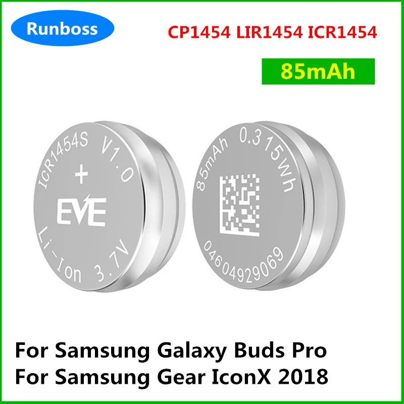 85mAh CP1454 LIR1454 Battery for Samsung Galaxy Buds+ SM-R140 EB-PR140 , Gear IconX 2018 Bluetooth Earphone Smart Bracelet Wear