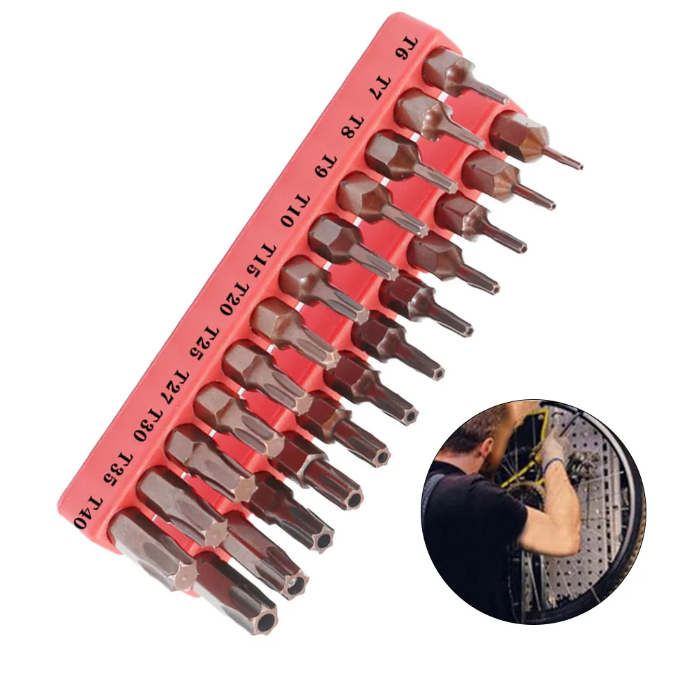 

24pcs/Set 25mm Torx Screwdriver Bits 1/4 Inch Hex Shank With Hole T6-T40 Electric Screw Driver Hand Tools