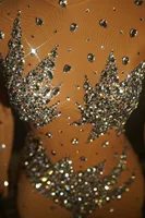 Sparkly Diamonds Halloween Jumpsuit Women Performance Dancer Costume Mesh Stretch Rompers Party Celebrate Outfit Stage Club Wear - Image 5