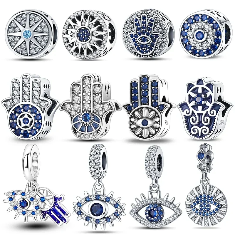 

100% Real 925 Sterling Silver Classic Devil's Eye Charms Beads for Women Fit Original Pandora Bracelets Fine DIY Jewelry Making
