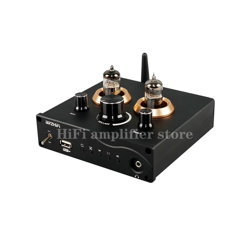 

BRZHIFI 6J3 vacuum tube audiophile pre-amplifier F5, Bluetooth 5.0 headphone amplifier lossless player, APP remote control