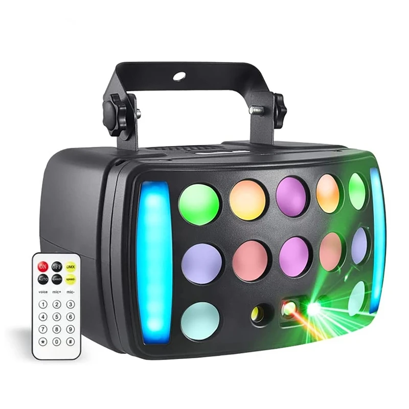 

DJ Disco Derby Beam 4IN1 Stage Light Red Green Laser Patterns Strobe Dynamic Marquee Effect Party Wedding Club Dance Lamp