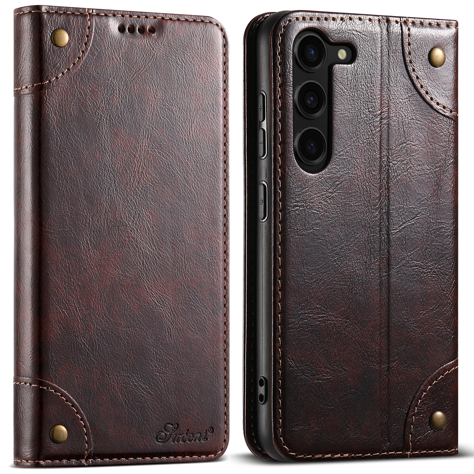 Classic Wallet Flip PU Leather Case For Samsung Galaxy S24 S23 S22 Plus Note20 Ultra Magnetic Book Flip Phone Cover Bag Cases