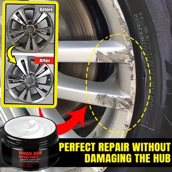 Car Wheel Rim Scratch Repair Paste – Aluminum Alloy Rim Paint for Black, White, and Silver Tires 1
