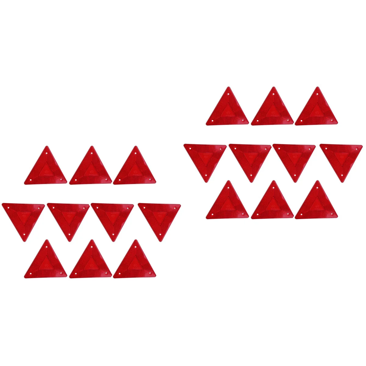 20 Pcs Car Emblems Triangle Warning Sign Plastic Reflector Mount