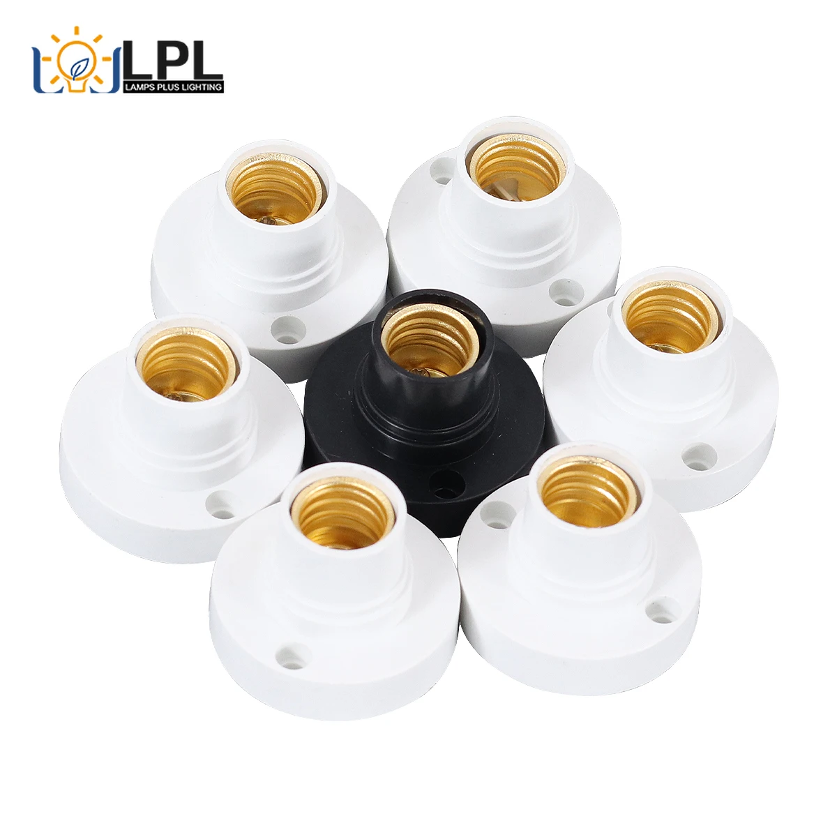 E14 Black White Conversion Flat Lamp Holder 6A 220V Lamp Switch Environmental Protection PBT Big Screw To Small Screw