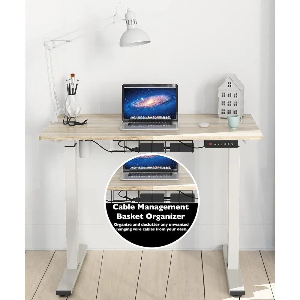 

SHW Memory Preset Electric Height Adjustable Standing Desk, 40 x 24 Inches, Maple