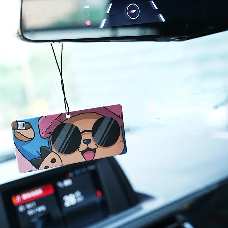 ONE PIECE Luffy Car Pendant Fragrance Tablets Anime Car Decoration Car  Rearview Mirror Hanging Auto Deodorization Accessories