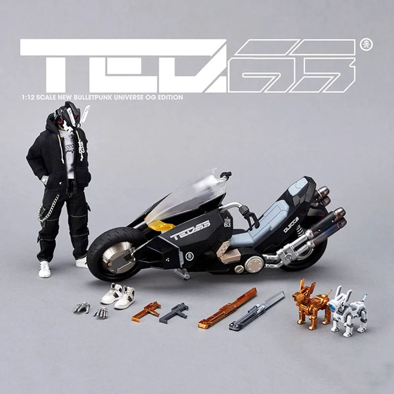 

Devil toys Quiccs 1/12 Scale Mini TEQ63 SRCH K9 Dog Motorcycle with Movable Action Figure Set Model for Fans Holiday Gifts