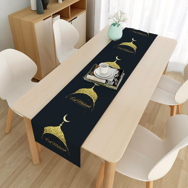 Eid al-Fitr Muslim Eid Decoration Tablecloth Moon Festival Home Long Tablecloth Placemat Mubarak Decorative Tablecloth
