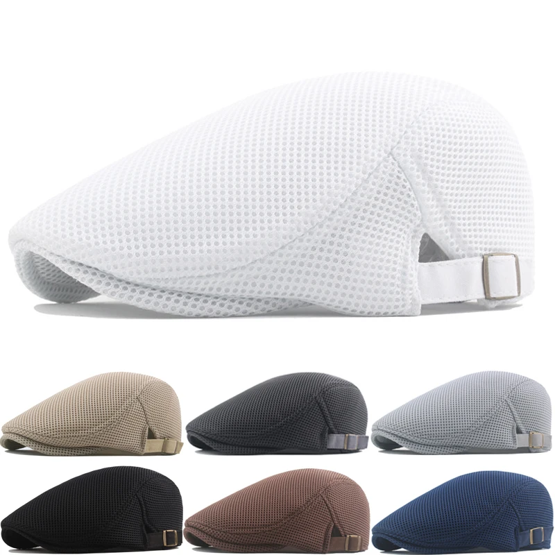 Sports Sun Hats Golf Caps Summer Men Women Breathable Mesh Newsboy Cap Outdoor Golf Hat