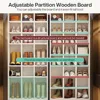 9-Tier Shoe Storage Cabinet, 71-Inch Tall Wooden Shoes Rack, Storage Cabinet with 24 Cubbies and Drawer for Closet, Shoe Rack 5