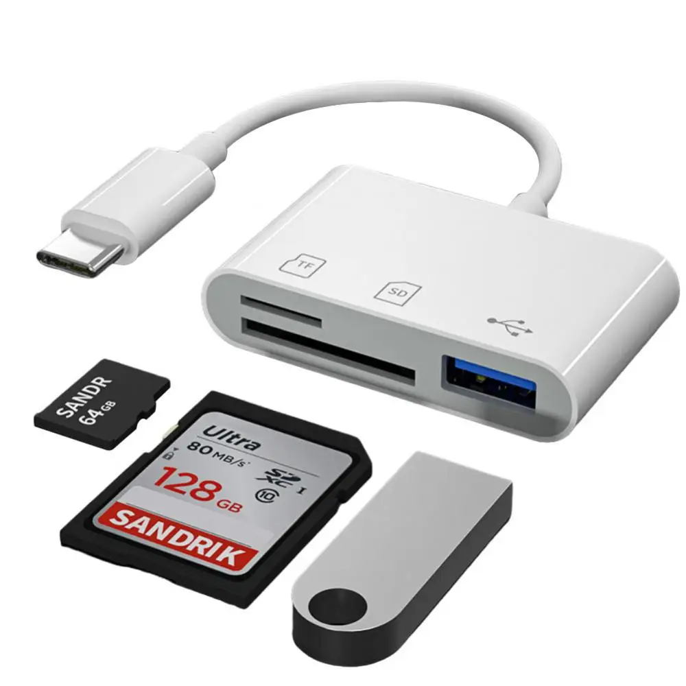Otg Card Reader With Sd / Tf Card Reader Office Tools Usb C Multiport