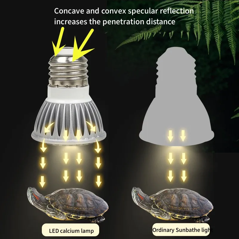 UVA UVB LED Reptile Lamp Turtle Sunbathe Heat Lamp Full Spectrum