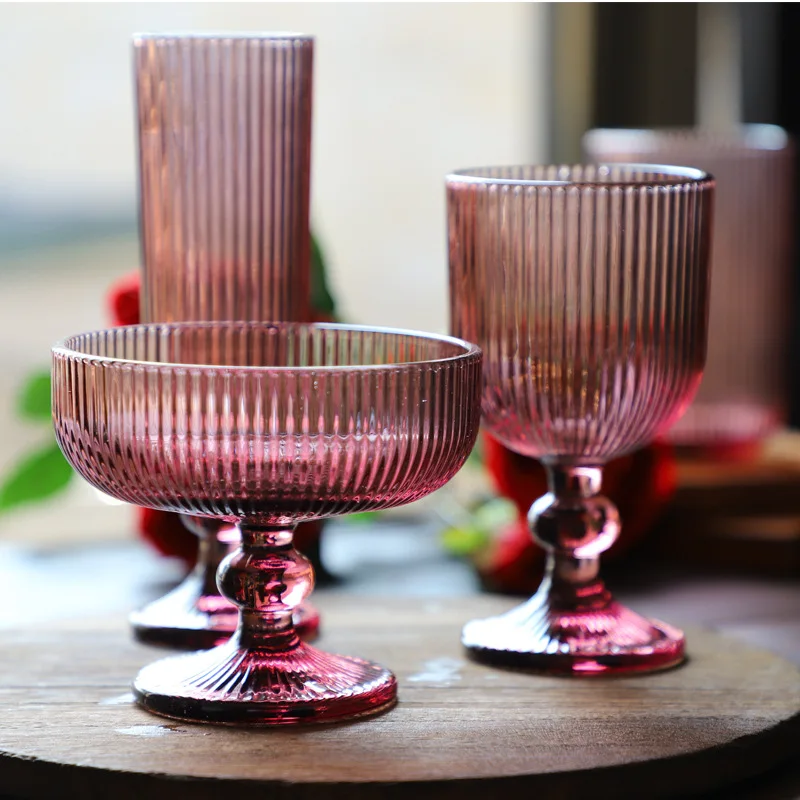 Flûtes à Champagne Vintage, Vin Rouge et Blanc, Ensemble de Verres à Pied,  Style Nordique, Machine à Perles Grises - AliExpress