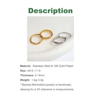 Ripple Stainless Steel Rings For women Gold Color Chunky Band  Stackable Silver Stacking Irregular Wave Minimalist Jewelry Set 2