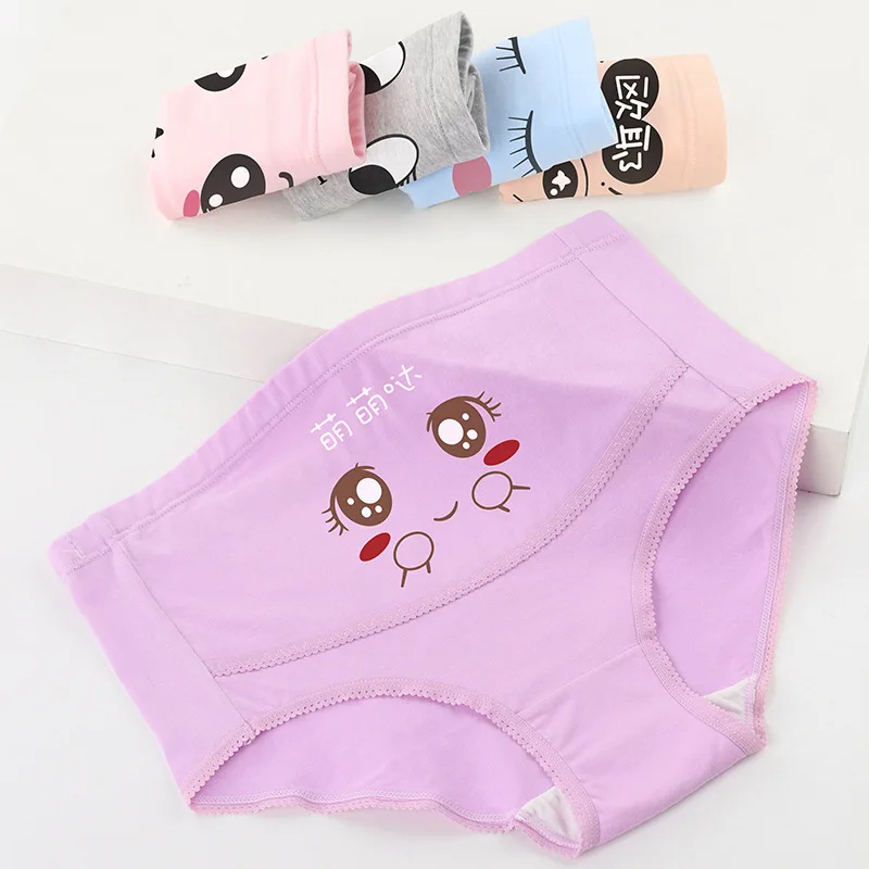 5 pezzi di biancheria intima da donna incinta in cotone cartone animato confortevole e traspirante durante la gravidanza pantaloni a triangolo grandi con supporto a vita alta - immagine 4