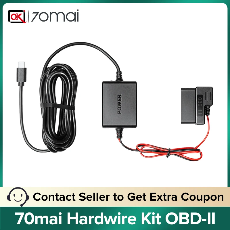 70mai Hardwire Kit OBD II Tpye-C USB-C interface for 70mai 4K Dash