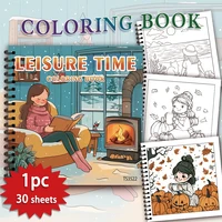 1pc,Girls Colouring Book - Teen Colouring Book - 30 Sheets, 8.3x 8.3 inches, Adult Stress Relief, Birthday, Holiday Party Gift 1