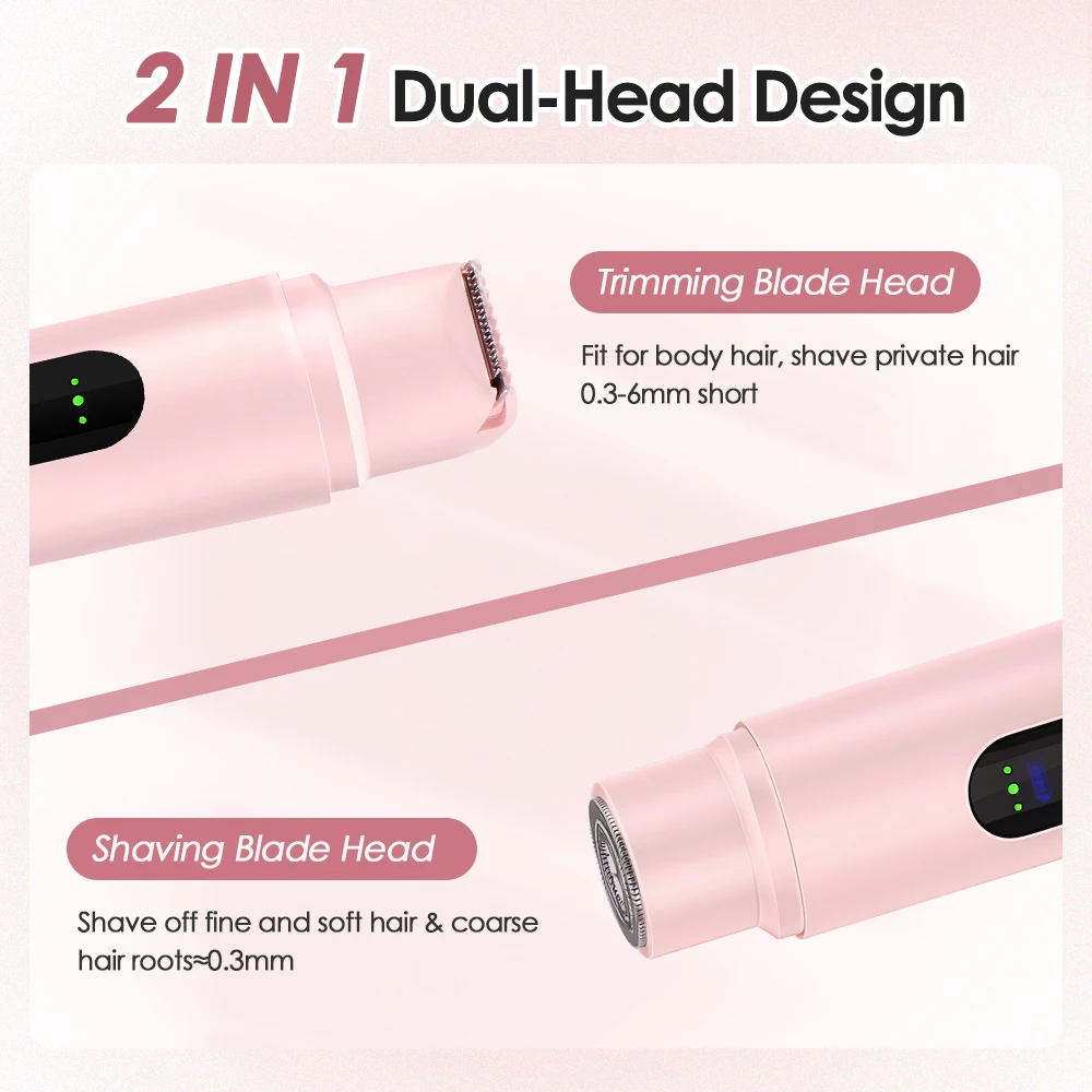 Electric Epilator for Women Bikini Hair Removal Rechargeable Portable Facial Shaver for Body Painless Eyebrow Razor Waterproof