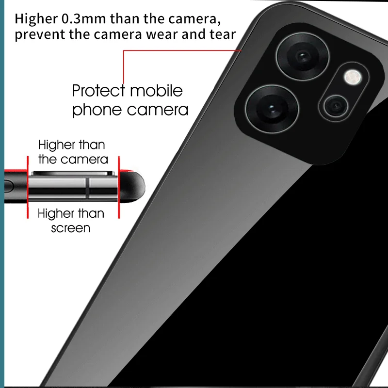 Gradient Color Hard Tempered Glass Protective Phone Case