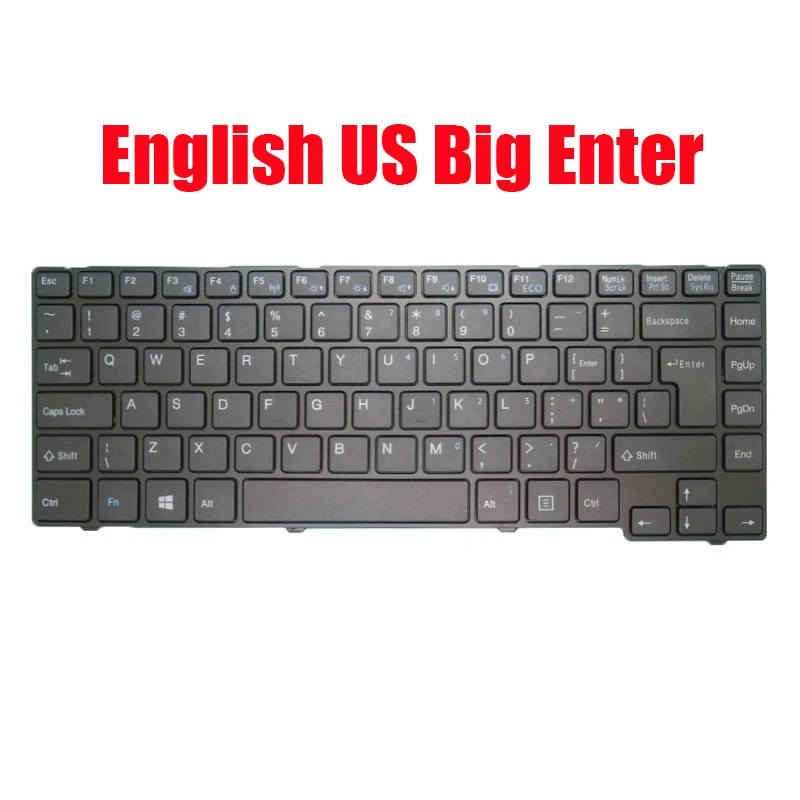 

English US Laptop Keyboard For Fujitsu For LifeBook U536 U537 U554 U574 UH554 UH574 CP638598-01 CP638595-01 6037B0090903 Black