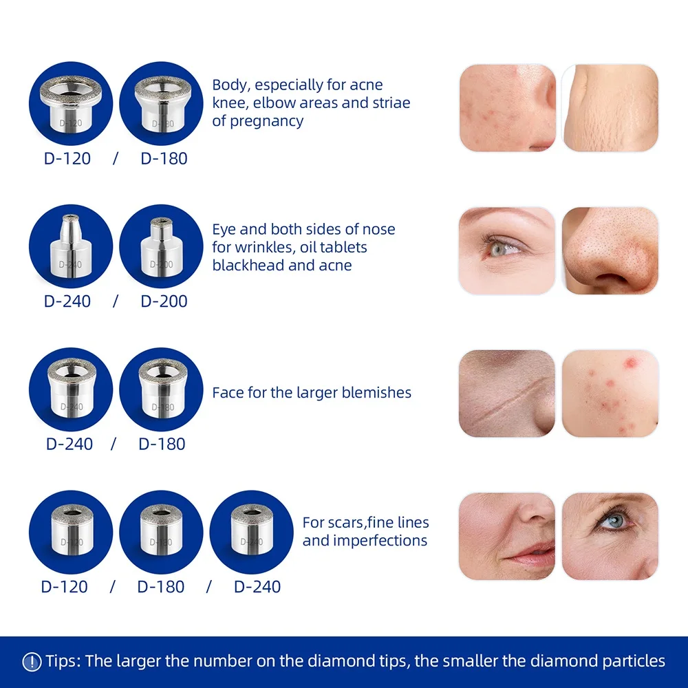 Diamond Microdermabrasion Dermabrasion Accessory Tips For Facial Skin Peeling Blackhead Remover 9 Tips 3 Wands or 9 Tips 6 Tips