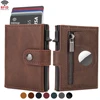 Rfid Credit Card Holder Men Wallets Aluminium Bank Cardholder Case Pop Up Male Purse Trifold Wallet for Air Tag Airtag Tracker 1